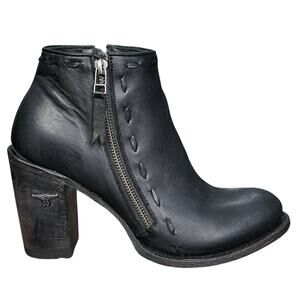 Lane Women’s Charlie Black Leather Western Ankle Boot Size US 9.5